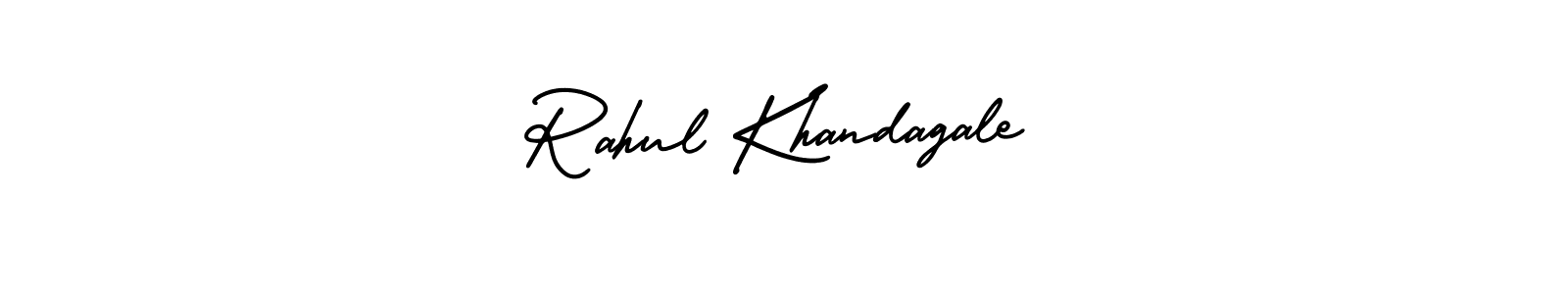 You should practise on your own different ways (AmerikaSignatureDemo-Regular) to write your name (Rahul Khandagale) in signature. don't let someone else do it for you. Rahul Khandagale signature style 3 images and pictures png