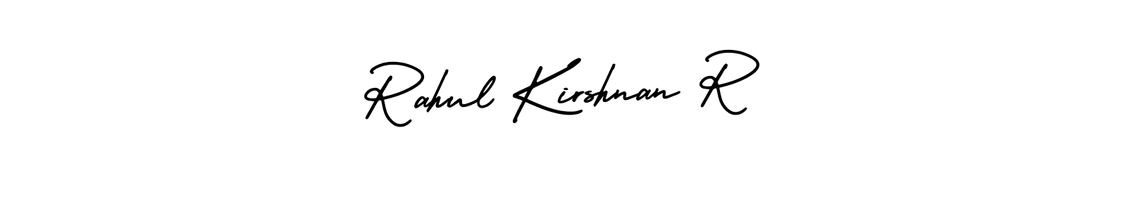 The best way (AmerikaSignatureDemo-Regular) to make a short signature is to pick only two or three words in your name. The name Rahul Kirshnan R include a total of six letters. For converting this name. Rahul Kirshnan R signature style 3 images and pictures png