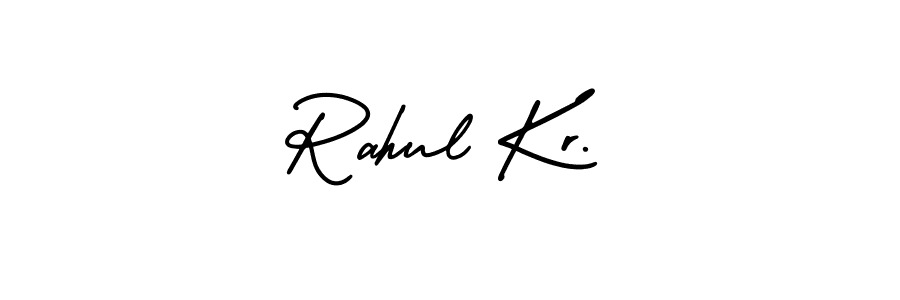 You should practise on your own different ways (AmerikaSignatureDemo-Regular) to write your name (Rahul Kr.) in signature. don't let someone else do it for you. Rahul Kr. signature style 3 images and pictures png