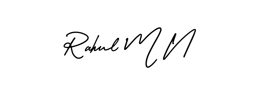 How to Draw Rahul M N signature style? AmerikaSignatureDemo-Regular is a latest design signature styles for name Rahul M N. Rahul M N signature style 3 images and pictures png