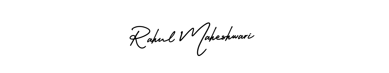 The best way (AmerikaSignatureDemo-Regular) to make a short signature is to pick only two or three words in your name. The name Rahul Maheshwari include a total of six letters. For converting this name. Rahul Maheshwari signature style 3 images and pictures png