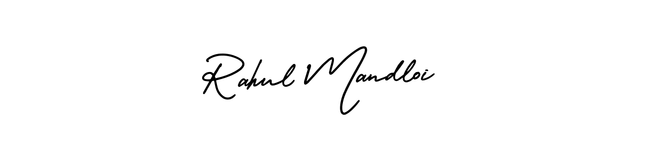 Rahul Mandloi stylish signature style. Best Handwritten Sign (AmerikaSignatureDemo-Regular) for my name. Handwritten Signature Collection Ideas for my name Rahul Mandloi. Rahul Mandloi signature style 3 images and pictures png