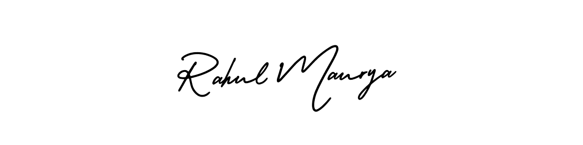 The best way (AmerikaSignatureDemo-Regular) to make a short signature is to pick only two or three words in your name. The name Rahul Maurya include a total of six letters. For converting this name. Rahul Maurya signature style 3 images and pictures png