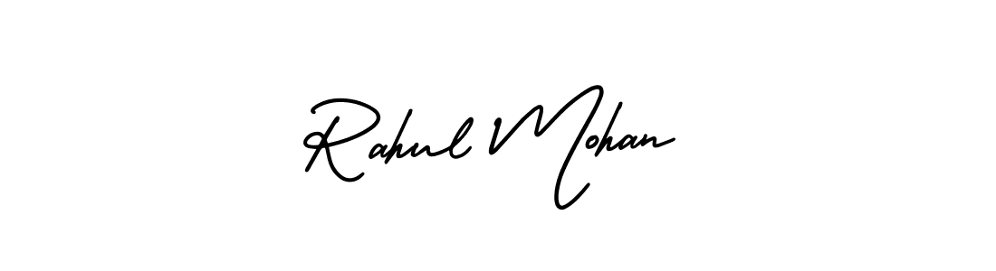 The best way (AmerikaSignatureDemo-Regular) to make a short signature is to pick only two or three words in your name. The name Rahul Mohan include a total of six letters. For converting this name. Rahul Mohan signature style 3 images and pictures png