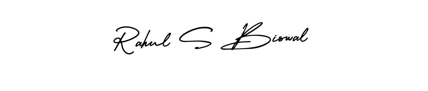 The best way (AmerikaSignatureDemo-Regular) to make a short signature is to pick only two or three words in your name. The name Rahul S Biswal include a total of six letters. For converting this name. Rahul S Biswal signature style 3 images and pictures png