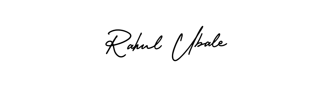 How to make Rahul Ubale name signature. Use AmerikaSignatureDemo-Regular style for creating short signs online. This is the latest handwritten sign. Rahul Ubale signature style 3 images and pictures png