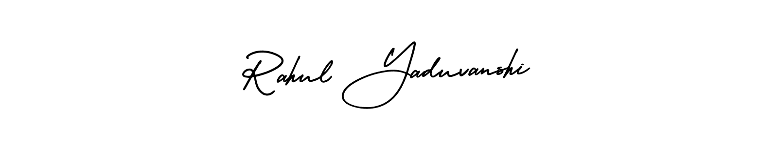 The best way (AmerikaSignatureDemo-Regular) to make a short signature is to pick only two or three words in your name. The name Rahul Yaduvanshi include a total of six letters. For converting this name. Rahul Yaduvanshi signature style 3 images and pictures png