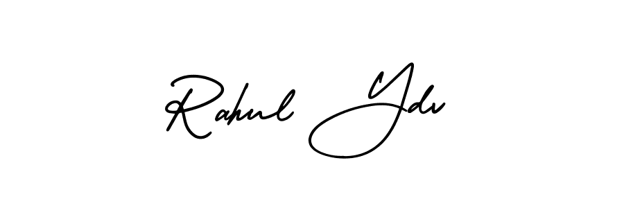 You should practise on your own different ways (AmerikaSignatureDemo-Regular) to write your name (Rahul Ydv) in signature. don't let someone else do it for you. Rahul Ydv signature style 3 images and pictures png