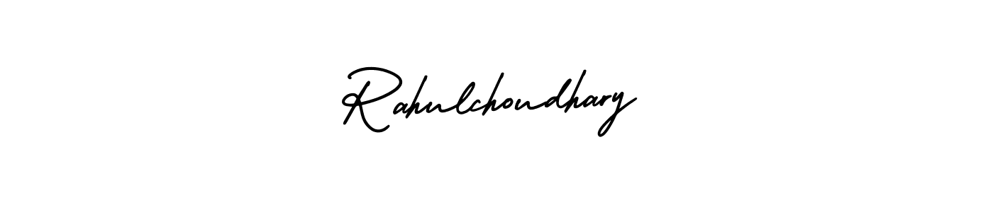 How to make Rahulchoudhary name signature. Use AmerikaSignatureDemo-Regular style for creating short signs online. This is the latest handwritten sign. Rahulchoudhary signature style 3 images and pictures png