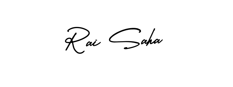 How to make Rai Saha name signature. Use AmerikaSignatureDemo-Regular style for creating short signs online. This is the latest handwritten sign. Rai Saha signature style 3 images and pictures png