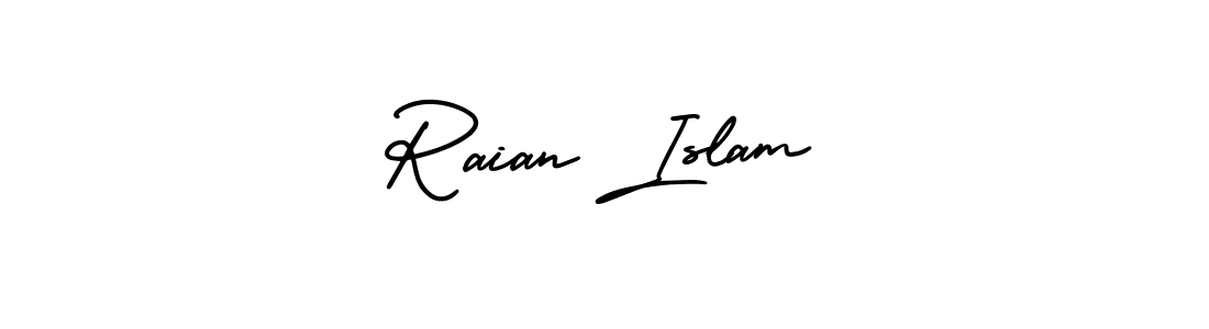 Create a beautiful signature design for name Raian Islam. With this signature (AmerikaSignatureDemo-Regular) fonts, you can make a handwritten signature for free. Raian Islam signature style 3 images and pictures png