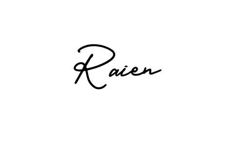 How to make Raien name signature. Use AmerikaSignatureDemo-Regular style for creating short signs online. This is the latest handwritten sign. Raien signature style 3 images and pictures png