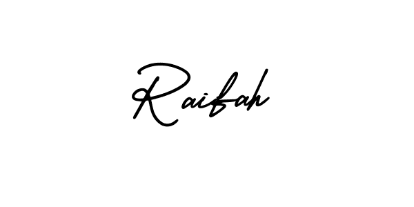Raifah stylish signature style. Best Handwritten Sign (AmerikaSignatureDemo-Regular) for my name. Handwritten Signature Collection Ideas for my name Raifah. Raifah signature style 3 images and pictures png