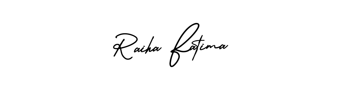 How to make Raiha Fatima signature? AmerikaSignatureDemo-Regular is a professional autograph style. Create handwritten signature for Raiha Fatima name. Raiha Fatima signature style 3 images and pictures png