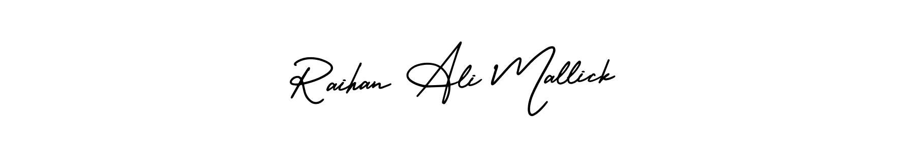 Create a beautiful signature design for name Raihan Ali Mallick. With this signature (AmerikaSignatureDemo-Regular) fonts, you can make a handwritten signature for free. Raihan Ali Mallick signature style 3 images and pictures png