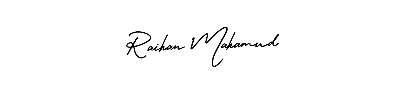 Use a signature maker to create a handwritten signature online. With this signature software, you can design (AmerikaSignatureDemo-Regular) your own signature for name Raihan Mahamud. Raihan Mahamud signature style 3 images and pictures png