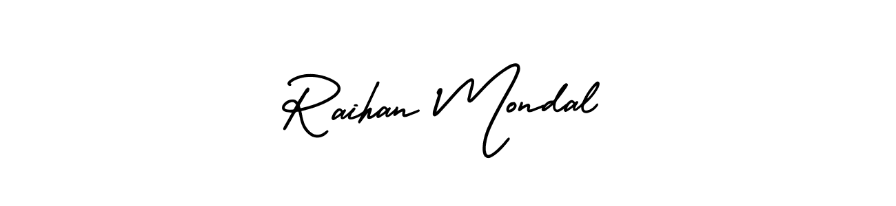 if you are searching for the best signature style for your name Raihan Mondal. so please give up your signature search. here we have designed multiple signature styles  using AmerikaSignatureDemo-Regular. Raihan Mondal signature style 3 images and pictures png