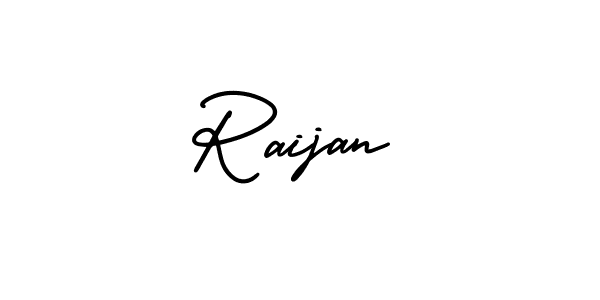 You should practise on your own different ways (AmerikaSignatureDemo-Regular) to write your name (Raijan) in signature. don't let someone else do it for you. Raijan signature style 3 images and pictures png