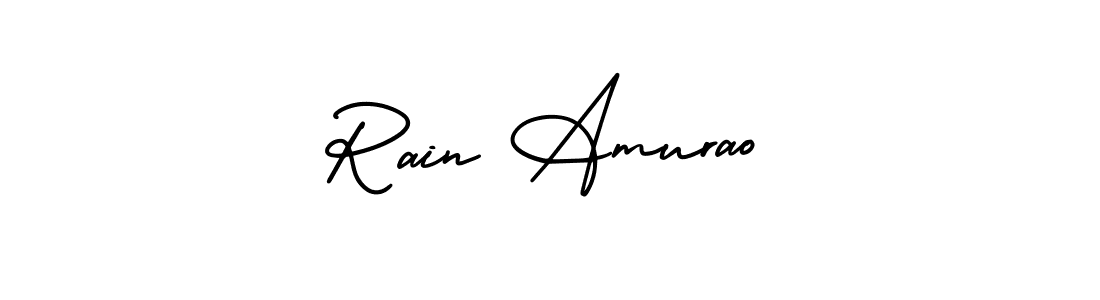 How to make Rain Amurao name signature. Use AmerikaSignatureDemo-Regular style for creating short signs online. This is the latest handwritten sign. Rain Amurao signature style 3 images and pictures png