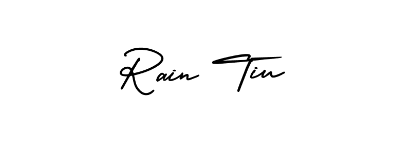 How to Draw Rain Tiu signature style? AmerikaSignatureDemo-Regular is a latest design signature styles for name Rain Tiu. Rain Tiu signature style 3 images and pictures png
