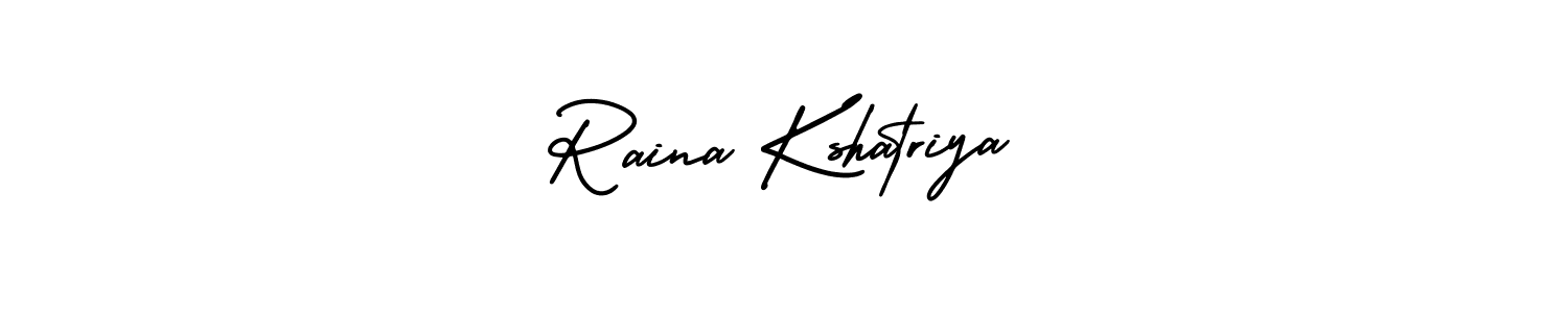 How to make Raina Kshatriya signature? AmerikaSignatureDemo-Regular is a professional autograph style. Create handwritten signature for Raina Kshatriya name. Raina Kshatriya signature style 3 images and pictures png