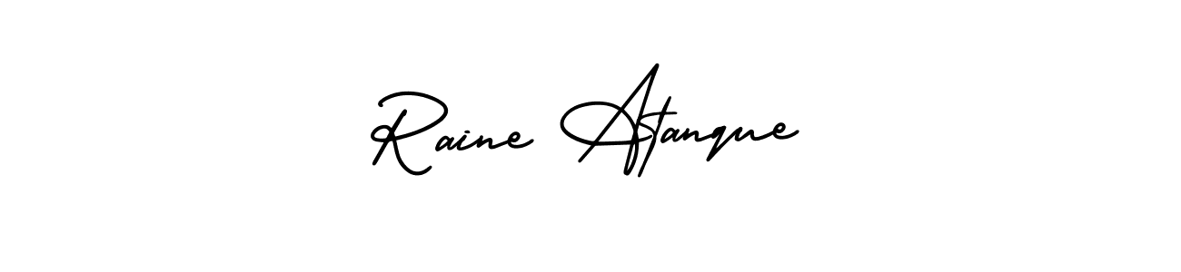 How to make Raine Atanque name signature. Use AmerikaSignatureDemo-Regular style for creating short signs online. This is the latest handwritten sign. Raine Atanque signature style 3 images and pictures png