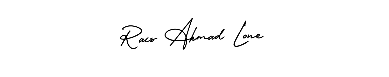 if you are searching for the best signature style for your name Rais Ahmad Lone. so please give up your signature search. here we have designed multiple signature styles  using AmerikaSignatureDemo-Regular. Rais Ahmad Lone signature style 3 images and pictures png
