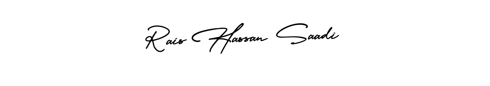 Use a signature maker to create a handwritten signature online. With this signature software, you can design (AmerikaSignatureDemo-Regular) your own signature for name Rais Hassan Saadi. Rais Hassan Saadi signature style 3 images and pictures png