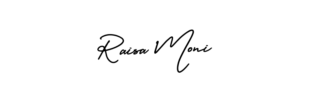 Make a short Raisa Moni signature style. Manage your documents anywhere anytime using AmerikaSignatureDemo-Regular. Create and add eSignatures, submit forms, share and send files easily. Raisa Moni signature style 3 images and pictures png