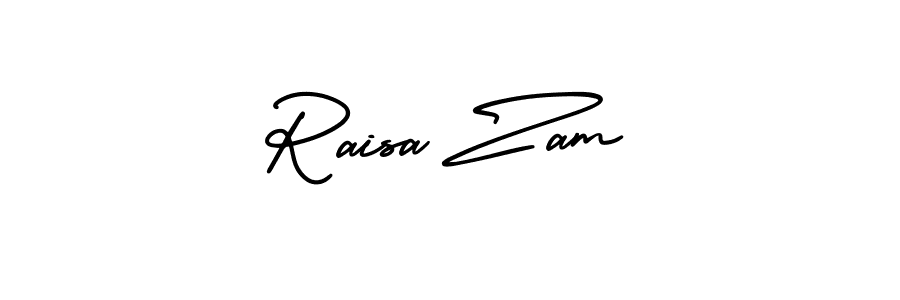 This is the best signature style for the Raisa Zam name. Also you like these signature font (AmerikaSignatureDemo-Regular). Mix name signature. Raisa Zam signature style 3 images and pictures png