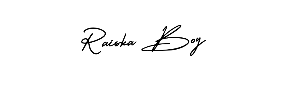 How to make Raiska Boy signature? AmerikaSignatureDemo-Regular is a professional autograph style. Create handwritten signature for Raiska Boy name. Raiska Boy signature style 3 images and pictures png