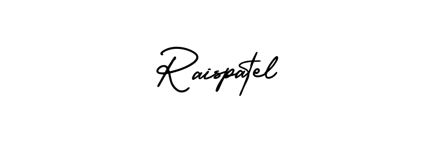 How to make Raispatel name signature. Use AmerikaSignatureDemo-Regular style for creating short signs online. This is the latest handwritten sign. Raispatel signature style 3 images and pictures png