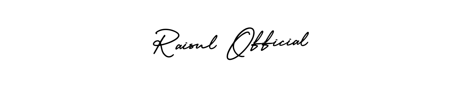 The best way (AmerikaSignatureDemo-Regular) to make a short signature is to pick only two or three words in your name. The name Raisul Official include a total of six letters. For converting this name. Raisul Official signature style 3 images and pictures png