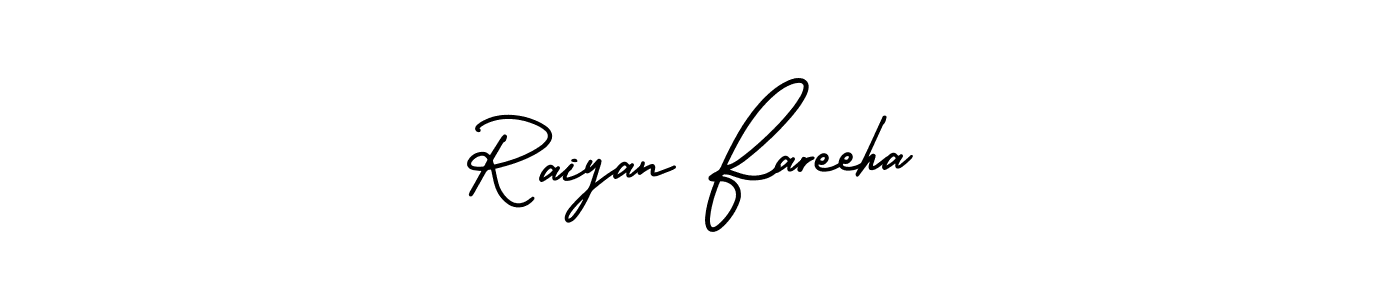 Use a signature maker to create a handwritten signature online. With this signature software, you can design (AmerikaSignatureDemo-Regular) your own signature for name Raiyan Fareeha. Raiyan Fareeha signature style 3 images and pictures png