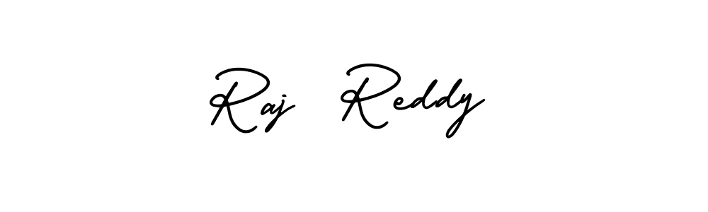 The best way (AmerikaSignatureDemo-Regular) to make a short signature is to pick only two or three words in your name. The name Raj  Reddy include a total of six letters. For converting this name. Raj  Reddy signature style 3 images and pictures png