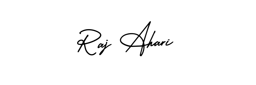 How to make Raj Ahari name signature. Use AmerikaSignatureDemo-Regular style for creating short signs online. This is the latest handwritten sign. Raj Ahari signature style 3 images and pictures png