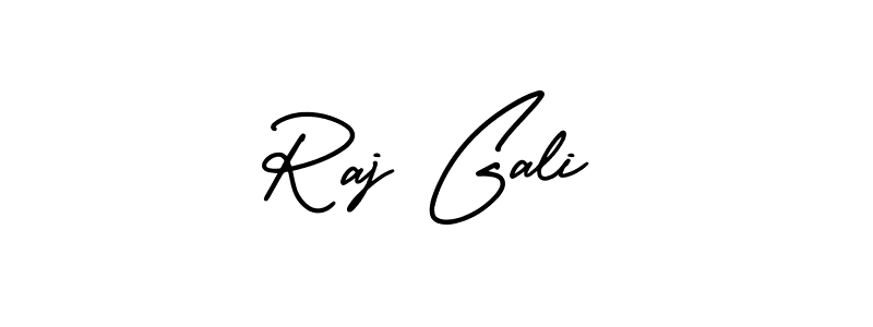 How to make Raj Gali name signature. Use AmerikaSignatureDemo-Regular style for creating short signs online. This is the latest handwritten sign. Raj Gali signature style 3 images and pictures png