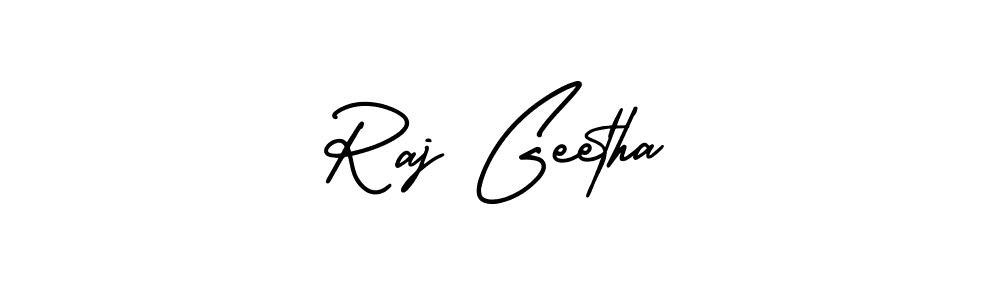 if you are searching for the best signature style for your name Raj Geetha. so please give up your signature search. here we have designed multiple signature styles  using AmerikaSignatureDemo-Regular. Raj Geetha signature style 3 images and pictures png