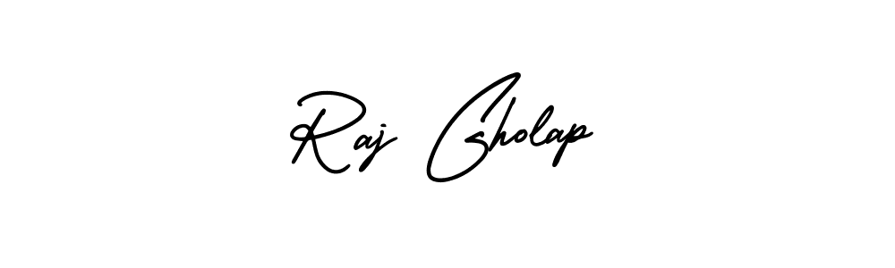 Use a signature maker to create a handwritten signature online. With this signature software, you can design (AmerikaSignatureDemo-Regular) your own signature for name Raj Gholap. Raj Gholap signature style 3 images and pictures png