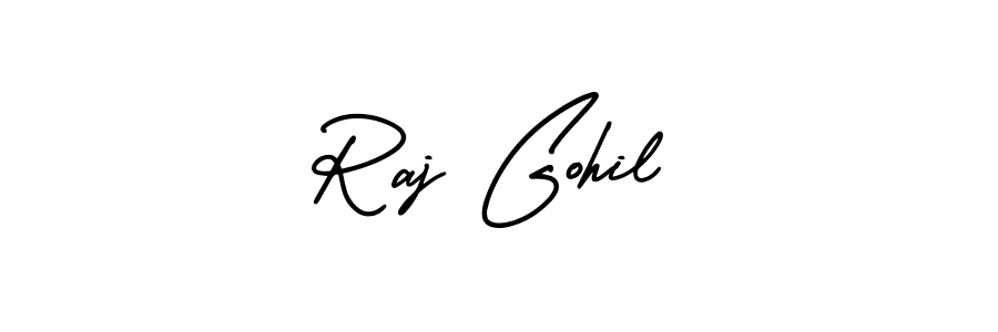 It looks lik you need a new signature style for name Raj Gohil. Design unique handwritten (AmerikaSignatureDemo-Regular) signature with our free signature maker in just a few clicks. Raj Gohil signature style 3 images and pictures png