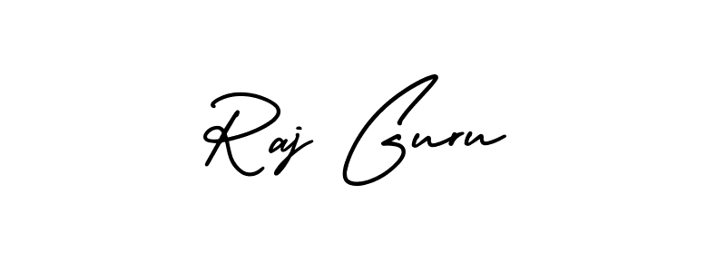 The best way (AmerikaSignatureDemo-Regular) to make a short signature is to pick only two or three words in your name. The name Raj Guru include a total of six letters. For converting this name. Raj Guru signature style 3 images and pictures png