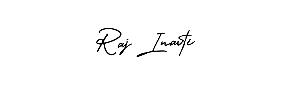 The best way (AmerikaSignatureDemo-Regular) to make a short signature is to pick only two or three words in your name. The name Raj Inavti include a total of six letters. For converting this name. Raj Inavti signature style 3 images and pictures png