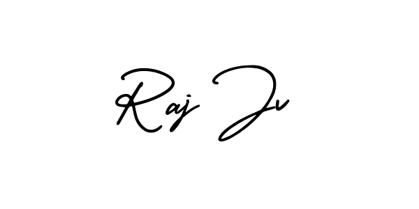 How to make Raj Jv name signature. Use AmerikaSignatureDemo-Regular style for creating short signs online. This is the latest handwritten sign. Raj Jv signature style 3 images and pictures png