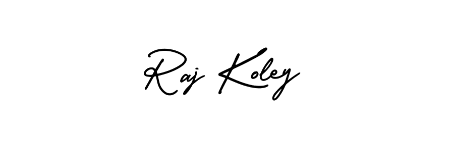 Use a signature maker to create a handwritten signature online. With this signature software, you can design (AmerikaSignatureDemo-Regular) your own signature for name Raj Koley. Raj Koley signature style 3 images and pictures png