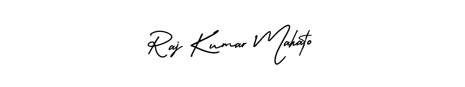 You should practise on your own different ways (AmerikaSignatureDemo-Regular) to write your name (Raj Kumar Mahato) in signature. don't let someone else do it for you. Raj Kumar Mahato signature style 3 images and pictures png