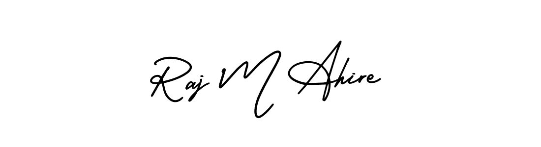 Also You can easily find your signature by using the search form. We will create Raj M Ahire name handwritten signature images for you free of cost using AmerikaSignatureDemo-Regular sign style. Raj M Ahire signature style 3 images and pictures png