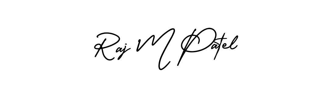The best way (AmerikaSignatureDemo-Regular) to make a short signature is to pick only two or three words in your name. The name Raj M Patel include a total of six letters. For converting this name. Raj M Patel signature style 3 images and pictures png