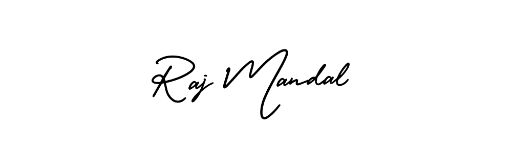 How to make Raj Mandal name signature. Use AmerikaSignatureDemo-Regular style for creating short signs online. This is the latest handwritten sign. Raj Mandal signature style 3 images and pictures png