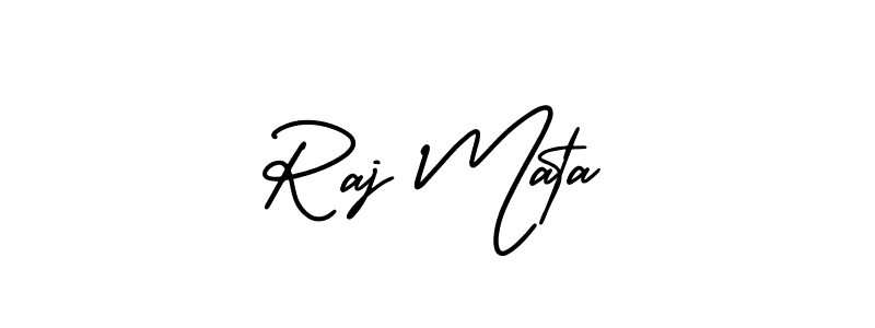 Use a signature maker to create a handwritten signature online. With this signature software, you can design (AmerikaSignatureDemo-Regular) your own signature for name Raj Mata. Raj Mata signature style 3 images and pictures png