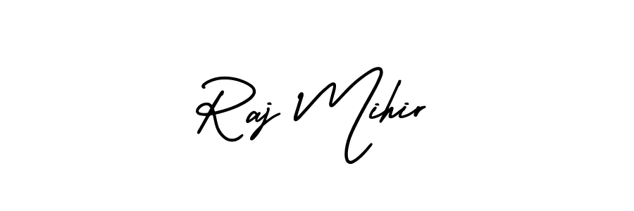 Use a signature maker to create a handwritten signature online. With this signature software, you can design (AmerikaSignatureDemo-Regular) your own signature for name Raj Mihir. Raj Mihir signature style 3 images and pictures png